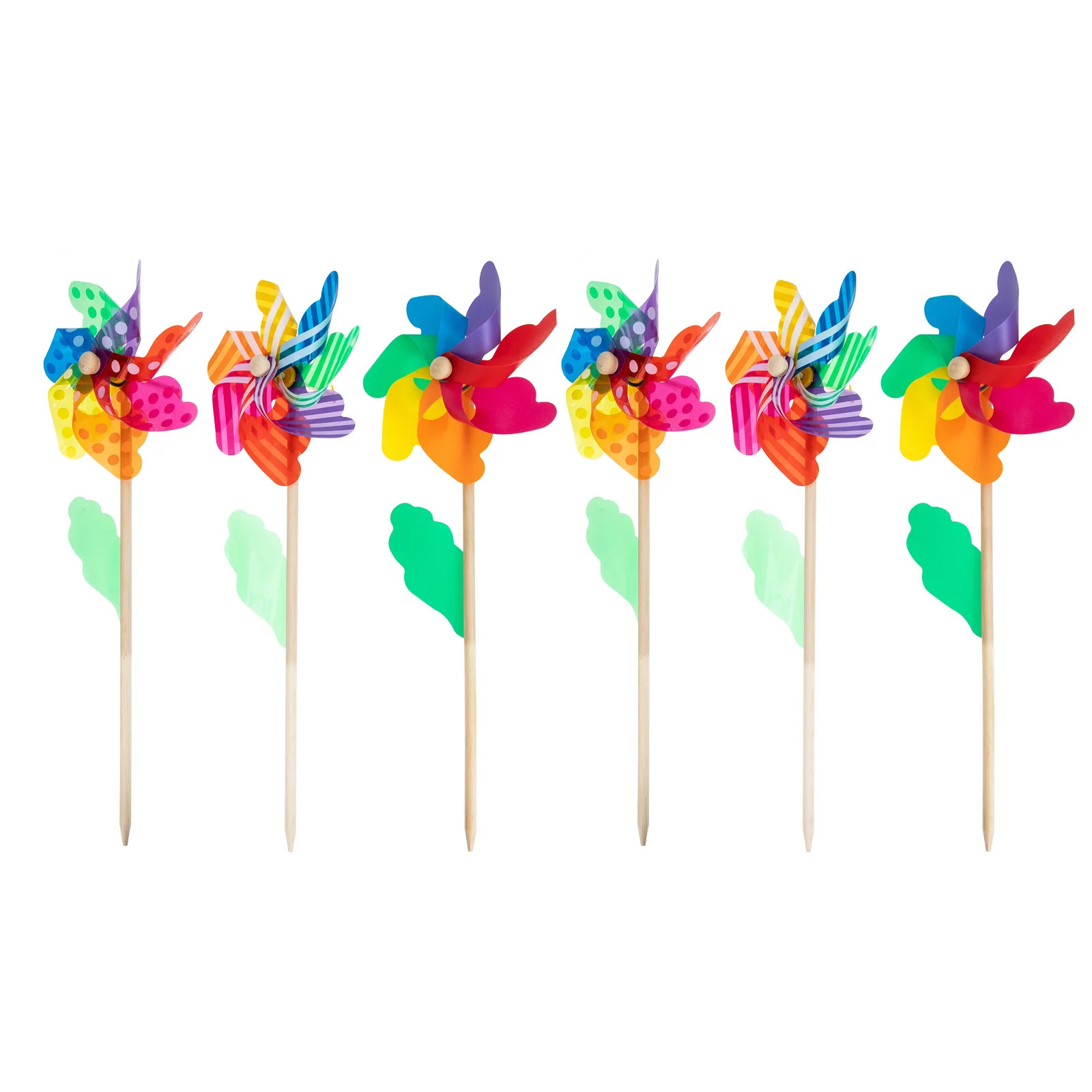 6 Pcs Rotating Colorful Windmill Garden Windmills Outdoor Toys for Kids Ornaments DIY Pinwheels Handheld