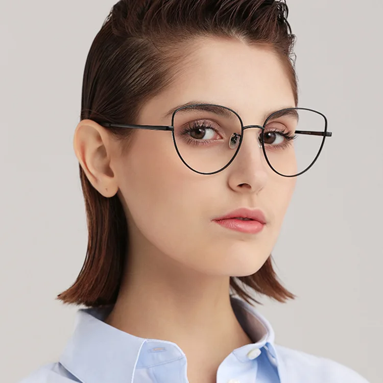 Modne kocie oczy Metalowa ramka okulary do Krótkowzroczności z filtrem Anty Blue 9 Se2b890fa81bf466b888701884e2916f18