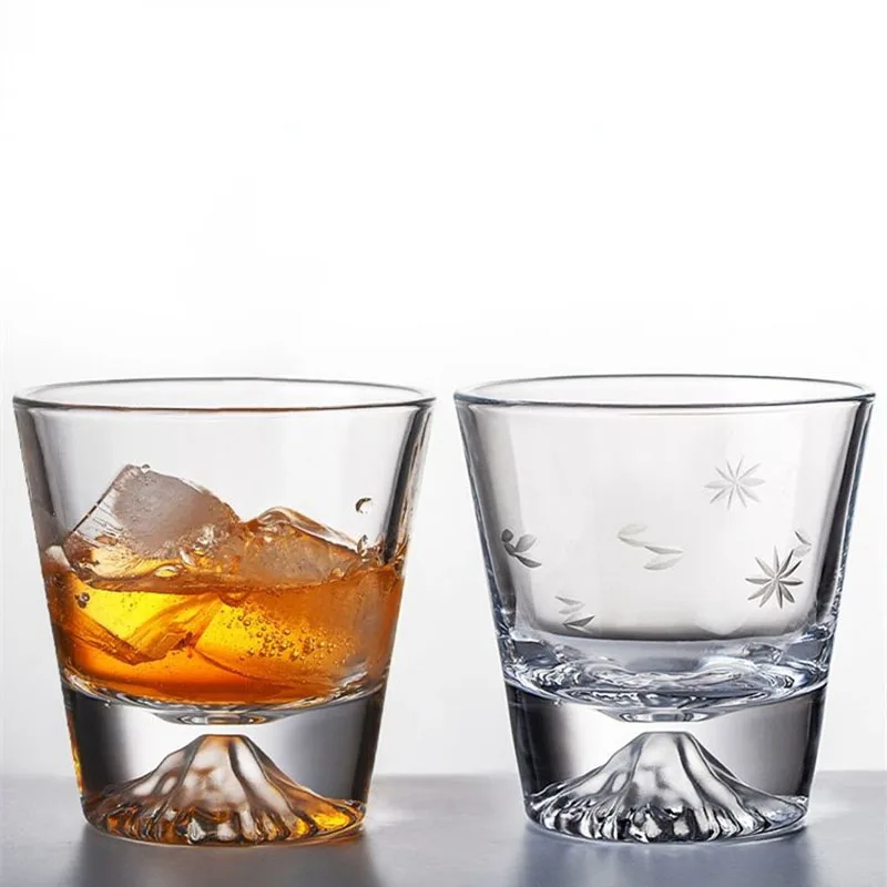 Glass Cup Beer Glass Snowflake Mountain Viewing Cup Household High Beauty Wine Glasses Glassware for Cocktail Scotch Mug
