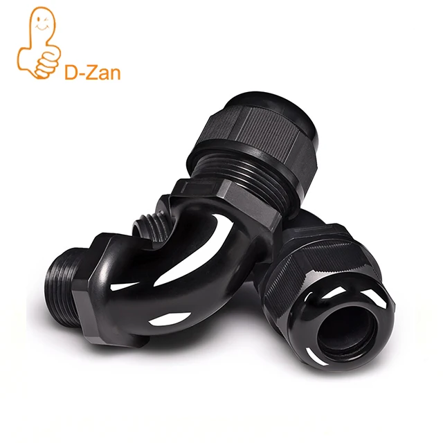 M16 Cable Gland 90 Degree Waterproof IP68 Nylon Joint Adjustable Locknut for 6mm-10mm Dia Cable Wire