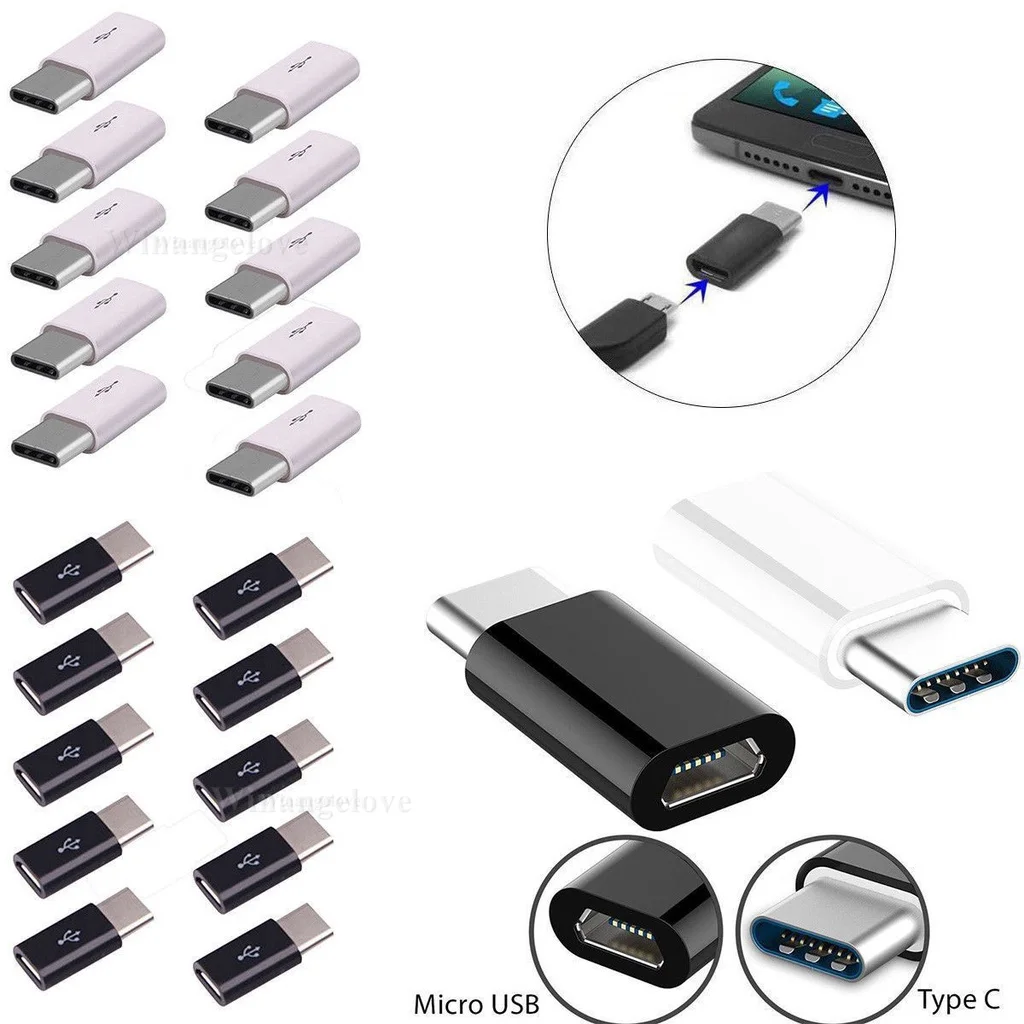 

100 шт./партия, адаптер Micro USB на USB C