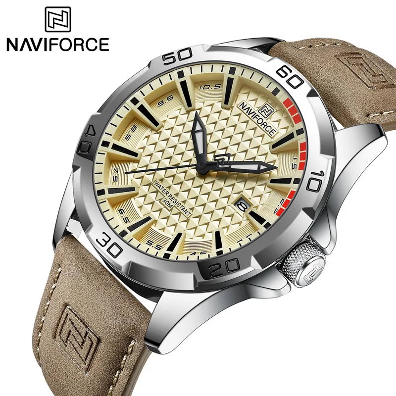 

Top Brand NAVIFORCE New Men's Watch Business Luxury Leather Strap Quartz Wristwatch Male Sport Army Clock Relogio Masculino 2023