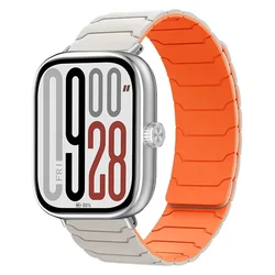 Magnetic Soft Silicone Strap - Comfortable Replacement Bracelet for Smartwatches (Starlight  orang)