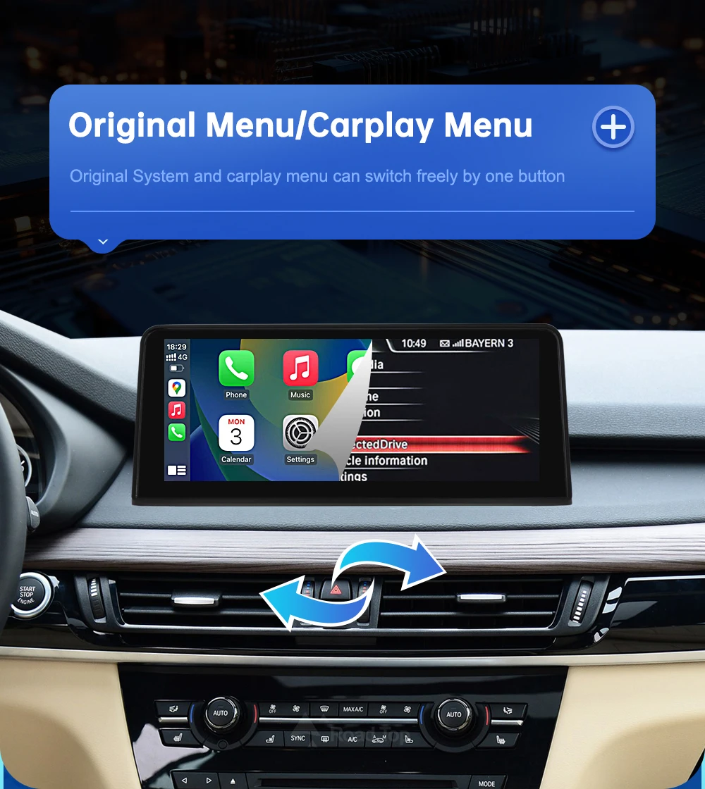 10,25 Zoll 12,3 Zoll Road Top Linux Display Multimedia-Player für BMW X5 F15 2014-2016 NBT EVO GPS Carplay Touchscreen – Detail 9