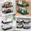 1/2 Pcs Under Sink Storage Organizer 2 Tier Drawer Multipurpose Rack Cabinet Under Sink Storage Rack Bathroom Kitchen Organizer 6