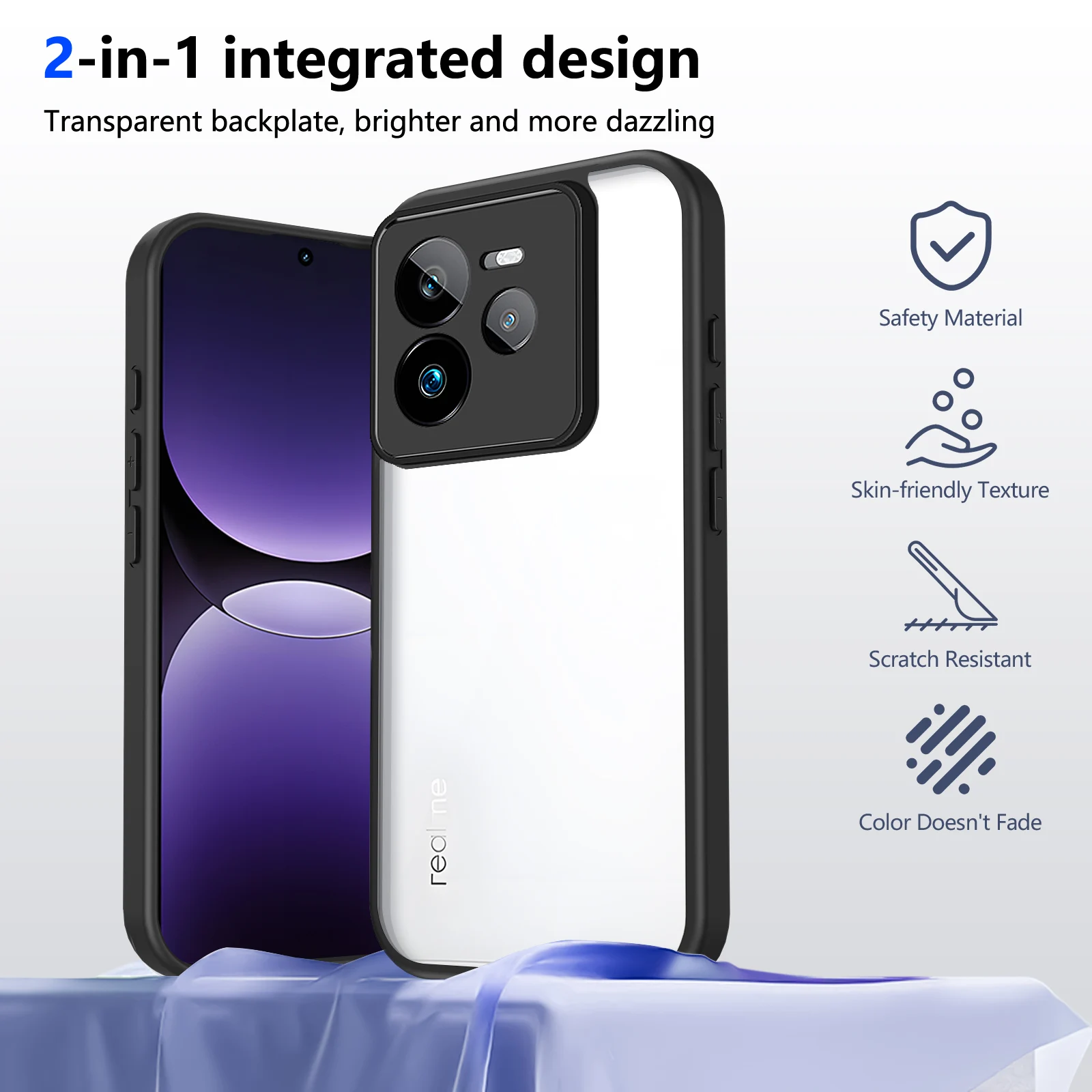 Slim Transparent Shockproof Protective Phone Case – Hard PC Back Cover