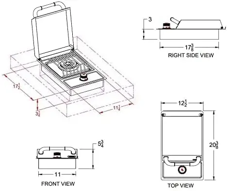 BBQ Grill with BULL single Side Burner 30" Double Doors Single Drawer Trash/Propane Drawer Refrigerator and FREE 5in1 BBQ Tool