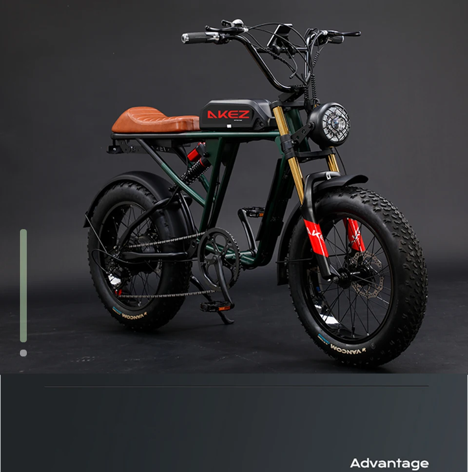 

Electric bicycle 13/26Ah 48V 500W 20 inch 4.0 fat tire 45Km/h vintage off-road electric bicycle maximum load 150kg E-BIKE