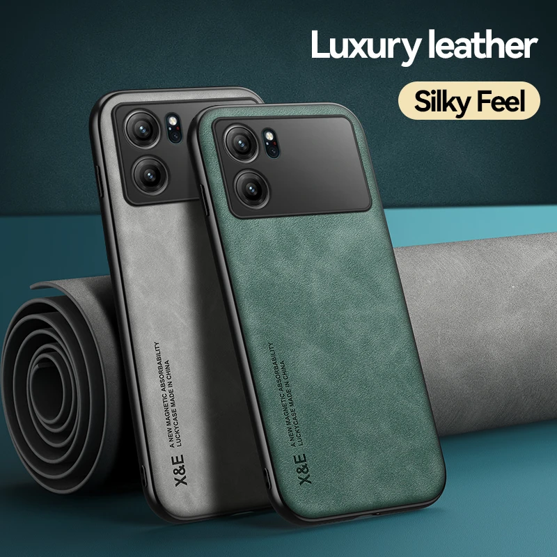 Magnetic Leather Car Holder Phone Case with Back Cover for Realme GT Master Edition