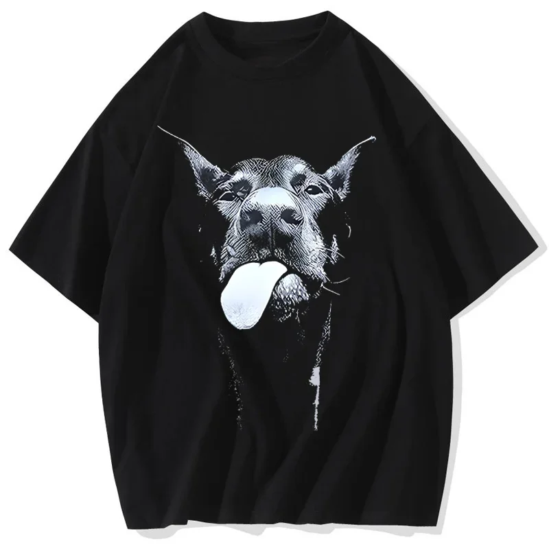 Gothic Letter Print Men's Oversized Vintage T-Shirt