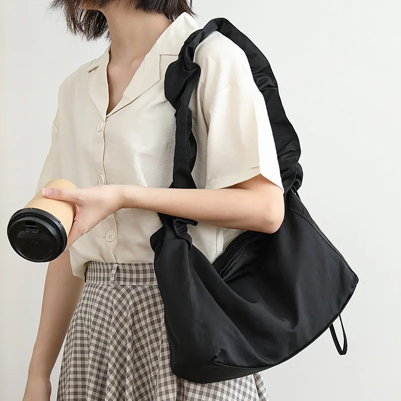 Canvas Shopping Bag High Capacity Women's Crossbody Bag Female Reusable Casual Lightweight Shopper Shoulder Handbags Big Tote