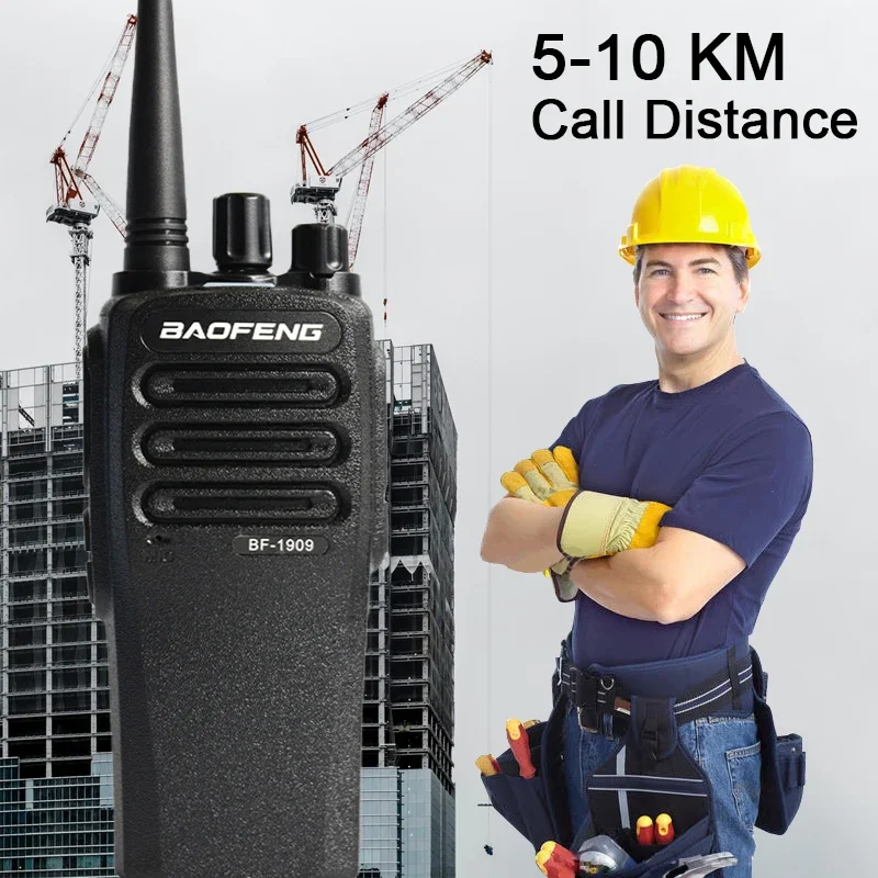 BaoFeng BF-1909 Walkie Talkie 1/2PCS 12W High Power UHF 400-470mhz Type C Charging Long Range Transmitter Portable Two Way Radio 4