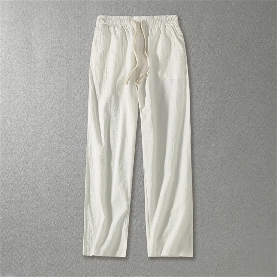Linen Pants Men Plus Size 9XL 8XL Pants Summer Linen Trousers Male Fashion Casual Solid Color Pants Big Size 8XL 9XL 4