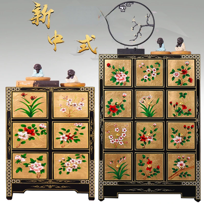 

Chinese painted multi-drawer storage cabinet