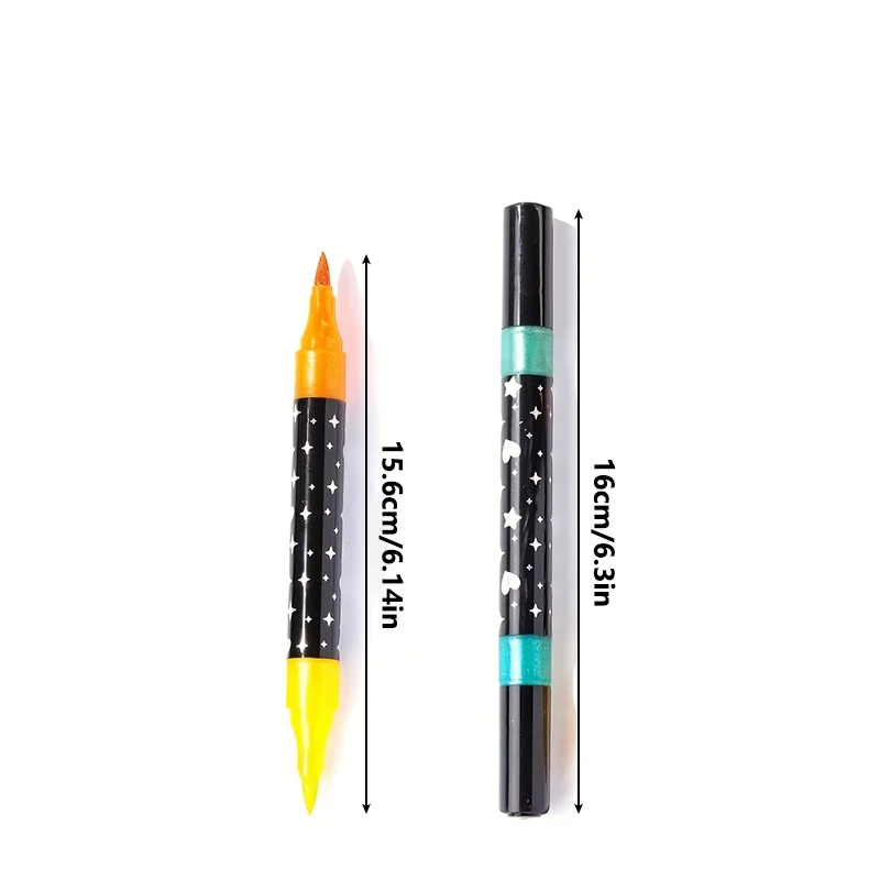 양면 2색 반짝이 펜 마커 세트 쉬머 마커 반짝이 쓰기 드로잉 펜 크리스마스 생일 DIY 예술