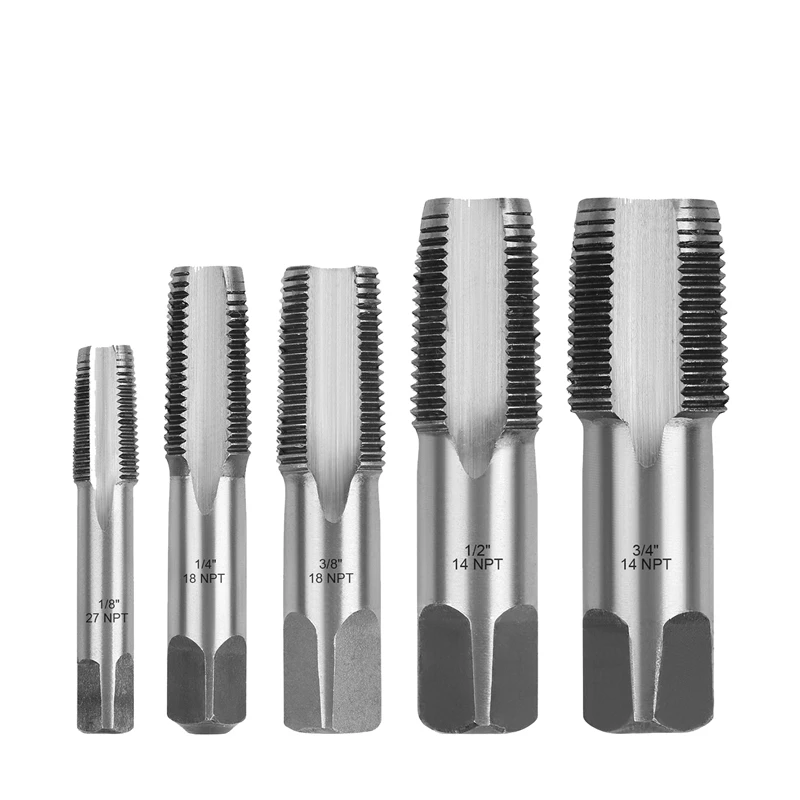 

5 Piece NPT Thread Forming Taps For Cleaning Or Re-Thread Damaged Or Jam Pipe Threads