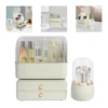 Makeup Organizer with Brush Holder and 2 Drawers, Space-Saving Design for Cosmetics, Jewelry, Easy Access and Storage 1