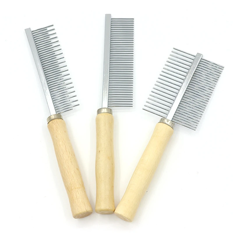 Wooden Handle Pet Grooming Comb for Dogs & Cats 1