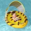 Swimbobo Inflatable Blue Bear Baby Swimming Rings Factory Price Product For Summer Kids Seat float Child Swim ring With Canopy 6