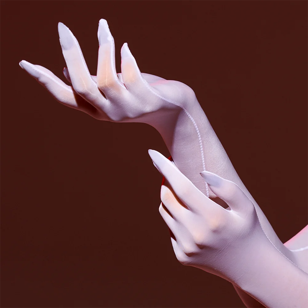 

Women's Sexy Oily Shiny Elastic Glove Sheer Mittens Driving Glove Dancing Club Cosplay See Through Breathable Driving Gloves