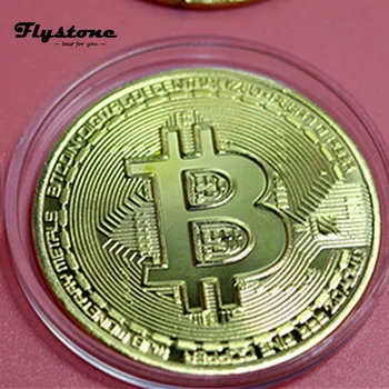 Moneta Bitcoin placcata in oro collezione d'arte da collezione regalo imitazione antica in metallo commemorativo fisico