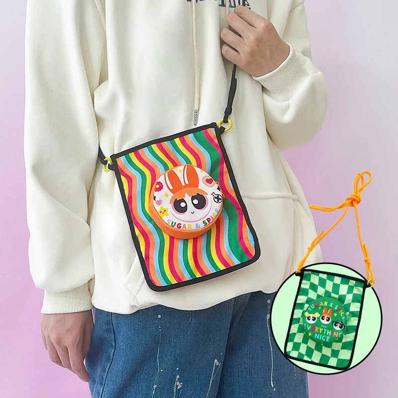 

The Powerpuff Girls Coin Crossbody Bag Sweet and Cute Storage Bag Dopamine Blossom Coin Purse Gift for Friends