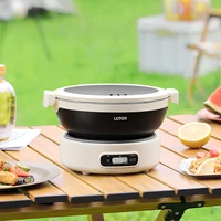 1.2L Folded Electric Cooking Pot Mini Portable Multicooker Travel Rice Cooker Split Type Hot Pot Electric Skillt Fried Pan 220V 1
