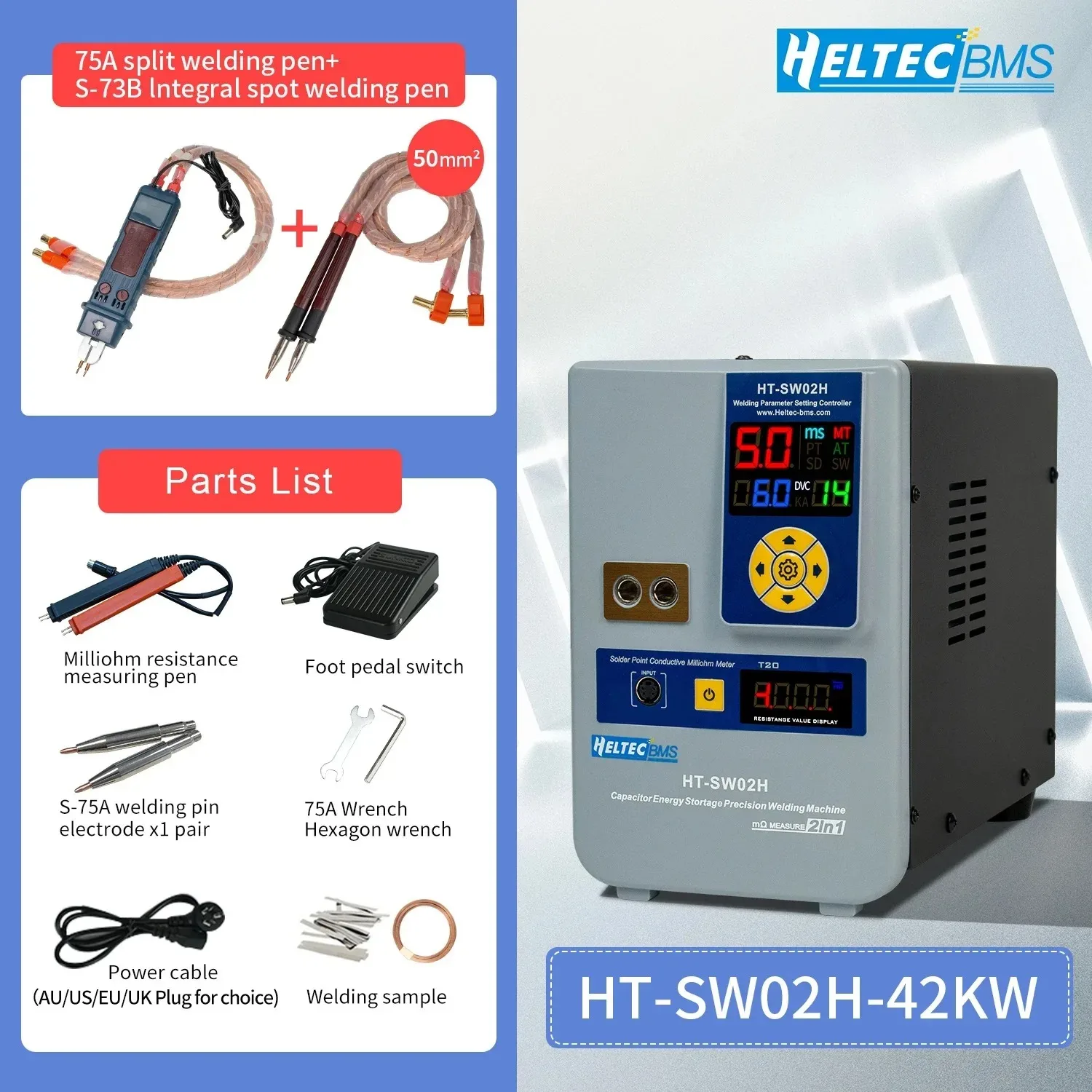Spot Welder, Dual Mode Spot Welding, Portable Mini Ultra Low Loss Spot Welder, 42 KW 7000A Capacitor Energy Storage Pulse Weldin 6
