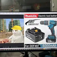 DDF487 Original Makita 6Ah/6000mAh for Makita 18V Battery BL1830B BL1850B BL1850 BL1840 BL1860 Replacement Lithium Battery