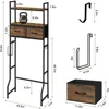 Over The Toilet Storage Cabinet with Fabric Drawers Bathroom Storage Over Toilet Fit Most Toilets, Rustic Brown 2