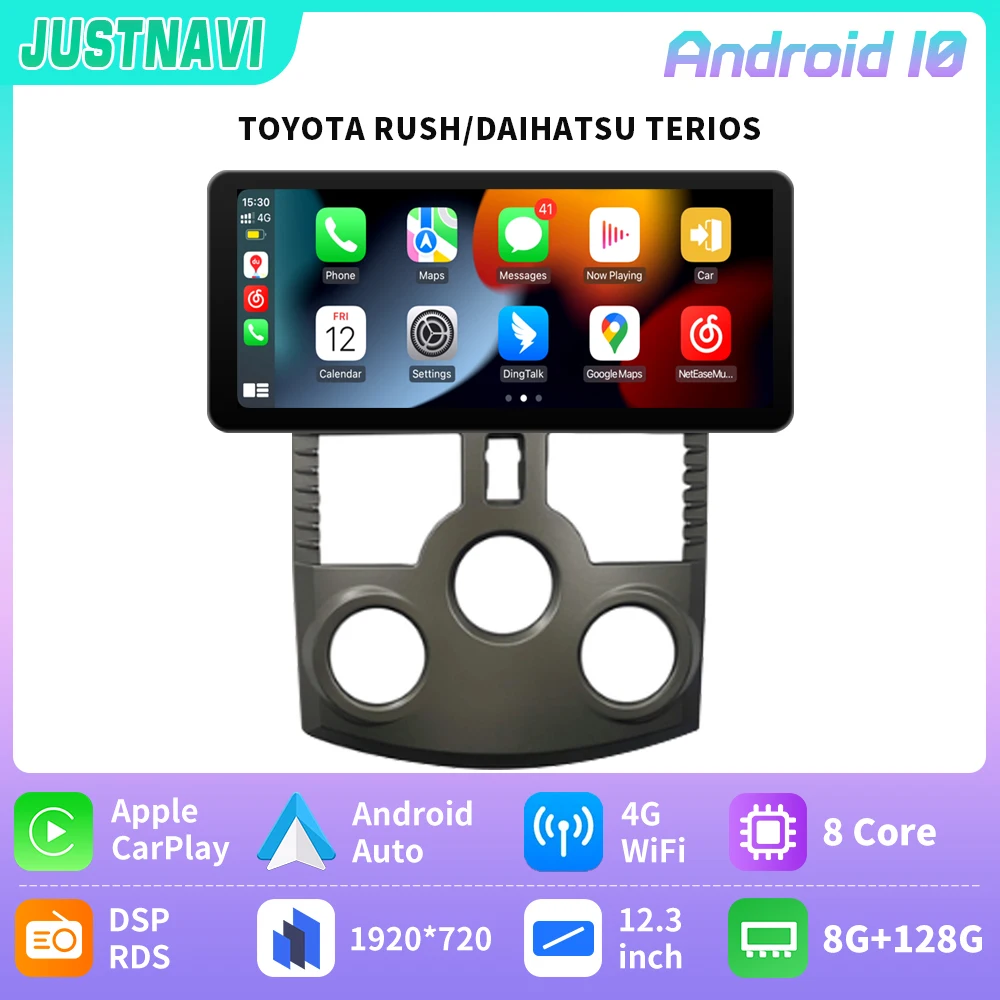 

JUSTNAVI Car Radio For TOYOTA RUSH/DAIHATSU TERIOS 2Din Android Car Stereo DVD GPS Navigation Player QLED Screen Carplay No DVD