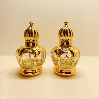 15ml Essential Oil Roller Bottle Gold Crown Shape Perfume Bottling Portable Travel Electroplated Carve Glass Luxury Empty Bottle 1