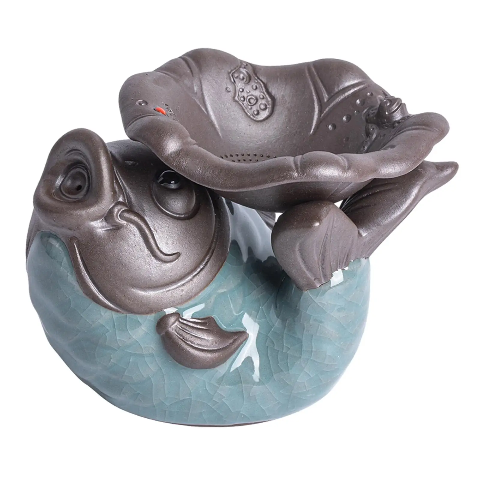 Tea Pet Fish Statue Sculpture Ceramic for Bookshelf Tea Room Coffee Table