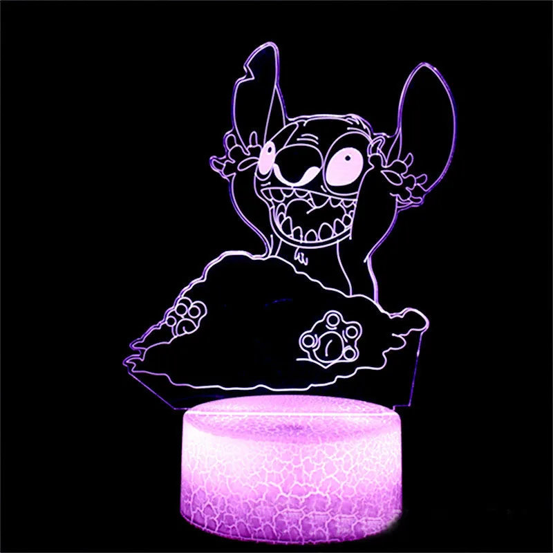 Disney Lilo & Stitch Led Light Figures Star Baby Usb Colorful Touch Remote  Control 3d Desk Lamp Night Light Kids Birthday Gift