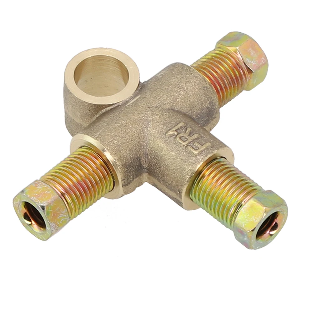 Brake Pipe Union 3 Way Brake T Piece Tee With 3 Male Nuts M10 3/16" Brake Pipe Unions Pipeline Accessories