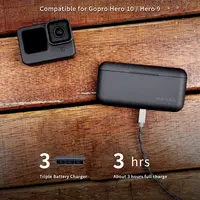 MAXCAM Battery Charger For GoPro Hero 10 9 8 7 6 5 Smart Charging Case Rechargeable 1720mAh Battery Storage Box 2