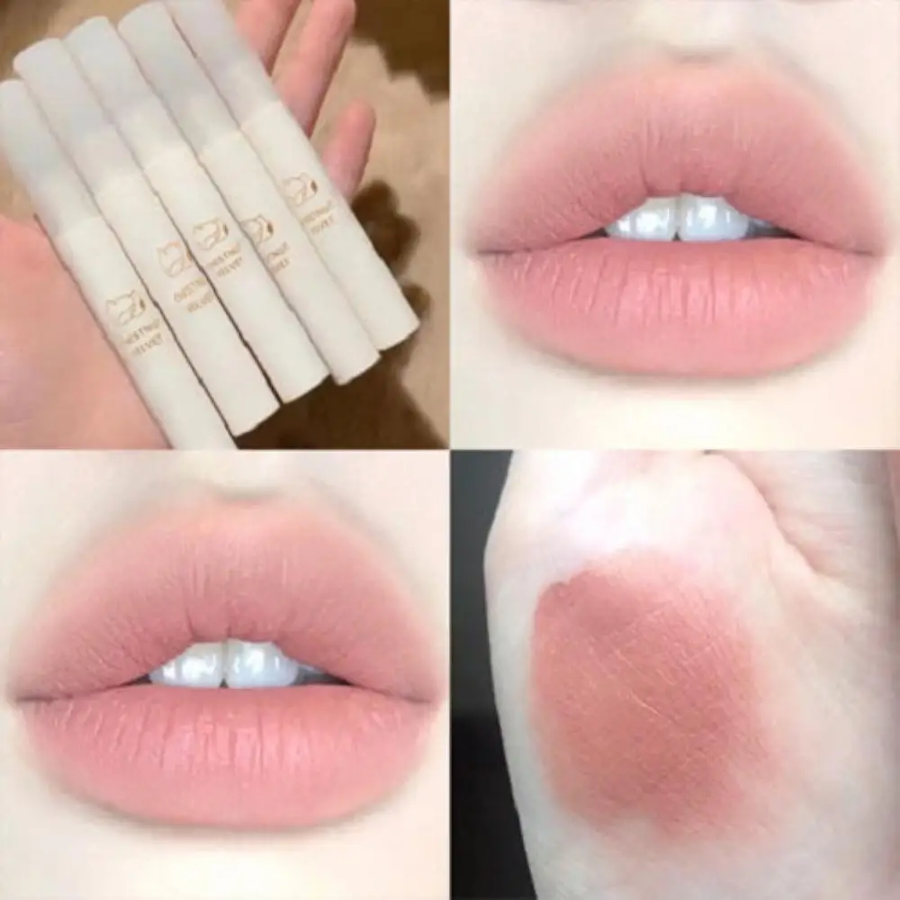 Lip Gloss Matte Velvet Lip Mud Nude Matte Chocolate Lipstick Red Lip Tint Lip Glaze Korean Waterproof Lasting Makeup Cosmetics