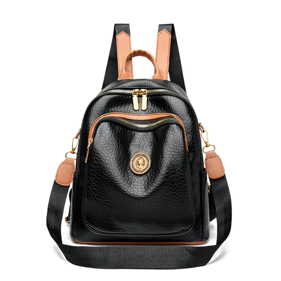 Fashion Women Backpack Designer Pu Leather Travel Back Pack Casual