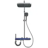 Space Aluminum Digital Display Thermostatic Shower Faucet Set , Piano Button With Ambient Light Bathroom Faucets Shower Head 1