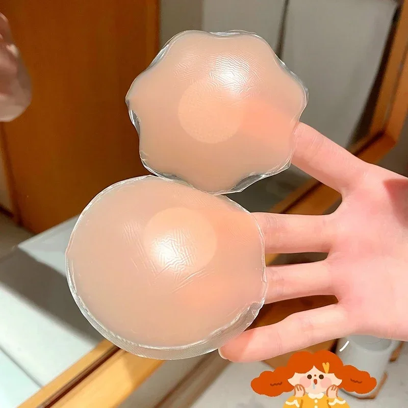 Women Invisible Nipple Cover Stickers Self-adhesive Chest Breast Petals Silicone Lift Up Paddings Reusable Patch Bra 20/2pcs Silicone Breast Patch Silicone Nipple Cover Invisible Stick On Bra Sticky Bra Disposable Nipple Cover Breast Nipple Covers Silicone Adhesive Bra Silicone Stickers Breast Sticker
