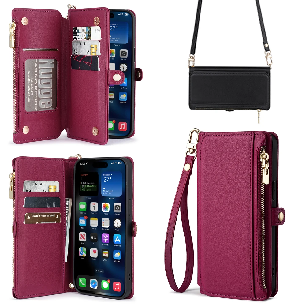 Luxurious Leather Wallet Flip Cover Phone Case