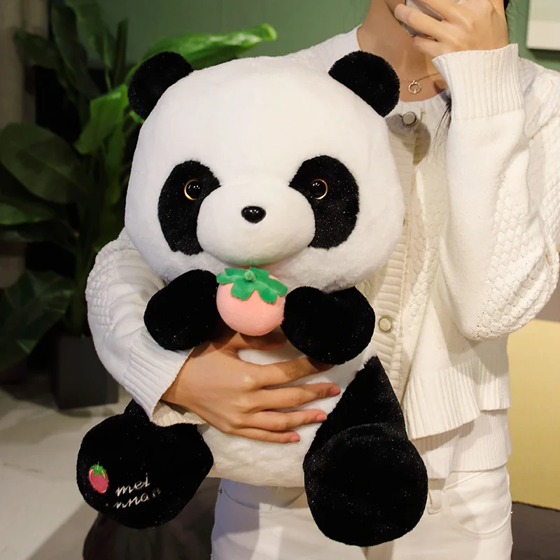 

Милая плюшевая игрушка панда, 1 шт., 28-45 см, милая Подушка панда с клубникой, мягкая Набивная игрушка-животное, мишка, хороший подарок на день рождения для детей