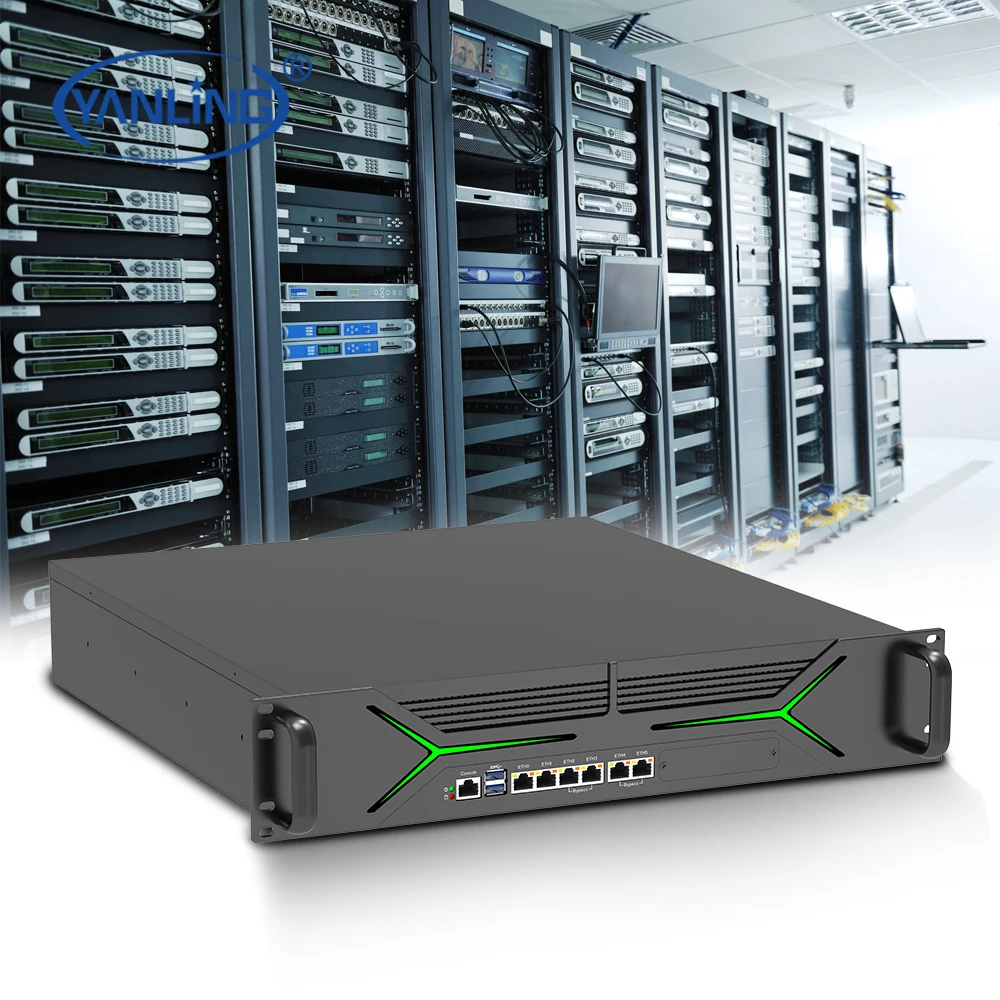 2U 랙 서버 (데이터베이스용) 6개 RJ45 LAN 포트, 2개 그룹 바이패스, ..