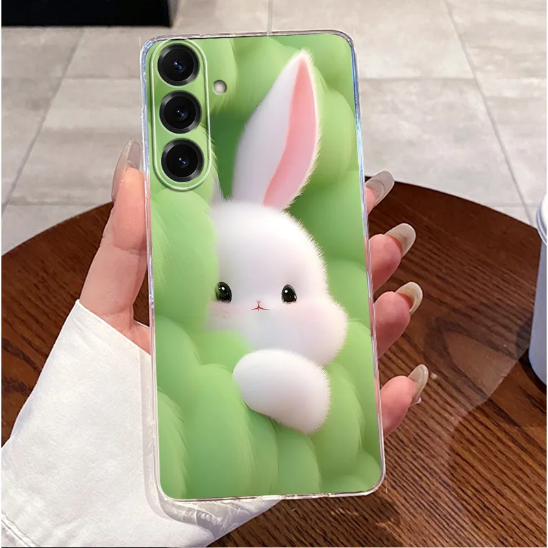 Clear Luxury Cute Love Rabbit TPU Soft Silicone Phone Case Back Cover