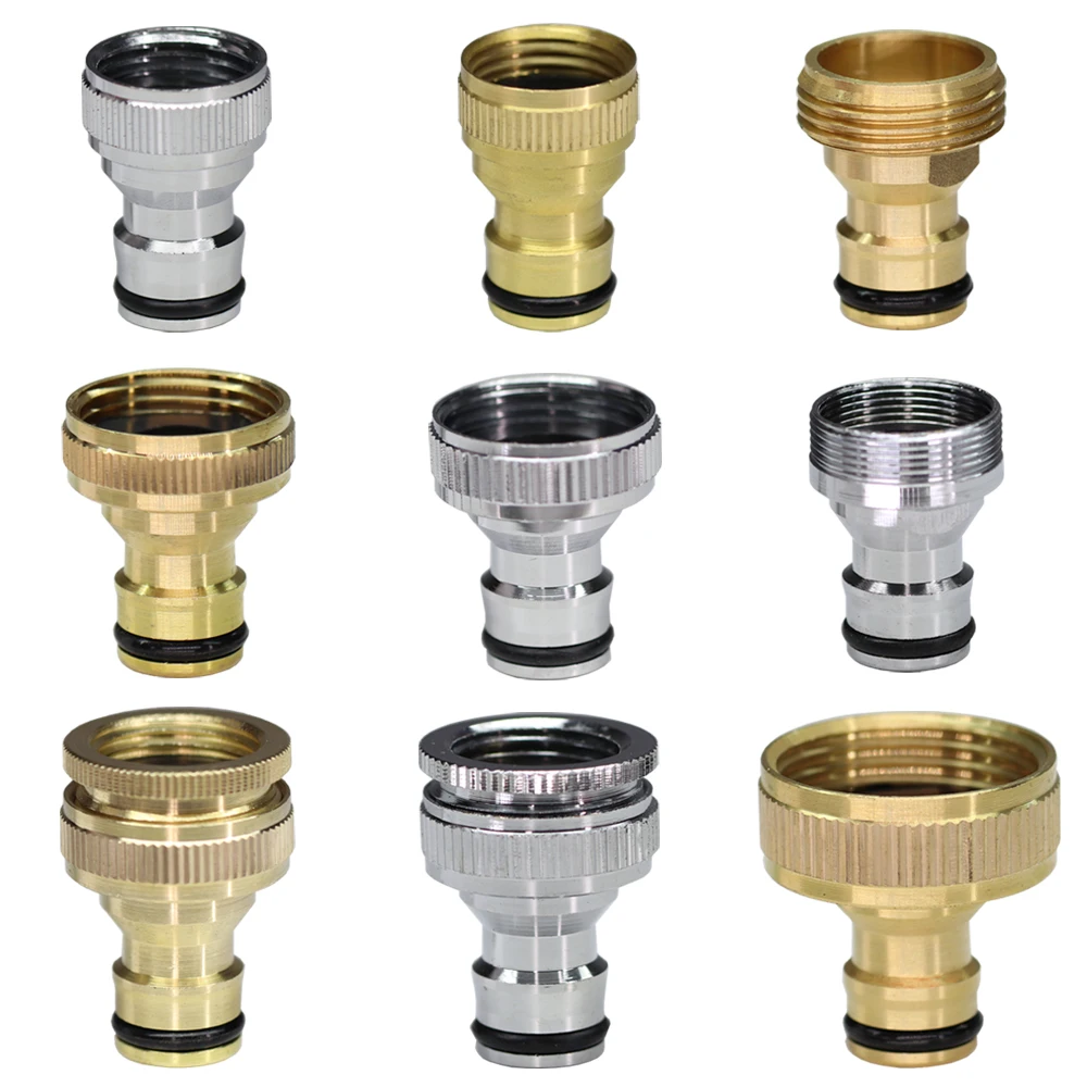 1/2" 3/4" 1" Thread Brass Tap Connectors Garden Watering Irrigation Washing Car Fittings Coupling Adapter Hose Quick Joints garden hose connector