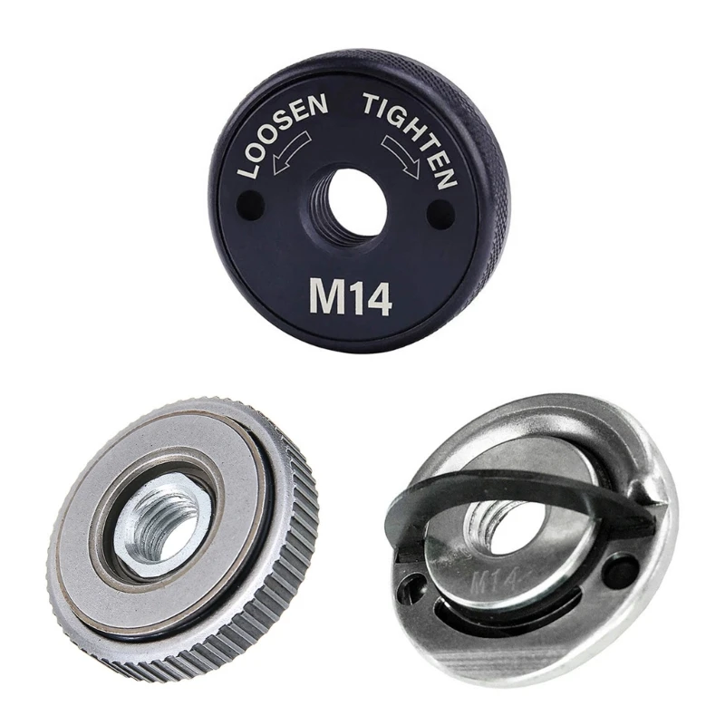 M14 Flange Locking for Angles Grinder Disc Locking Flange Nut Quick Release Power Tools Accessory bosch metabo mak power replacement tools quick release locking nut clamp m14 thread angle grinder inner outer flange nut set