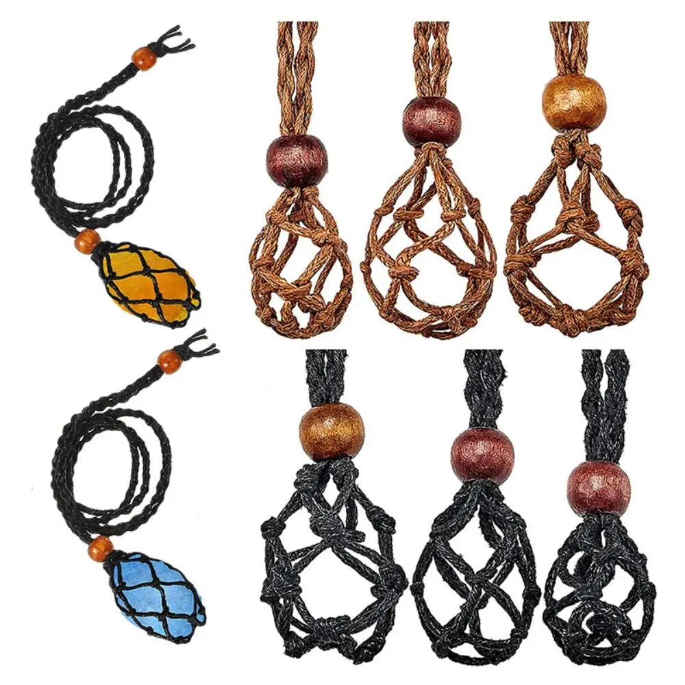 Braided Necklace Cord Length Adjustable Hand-woven Wax Rope Crystal Holder Bracelet