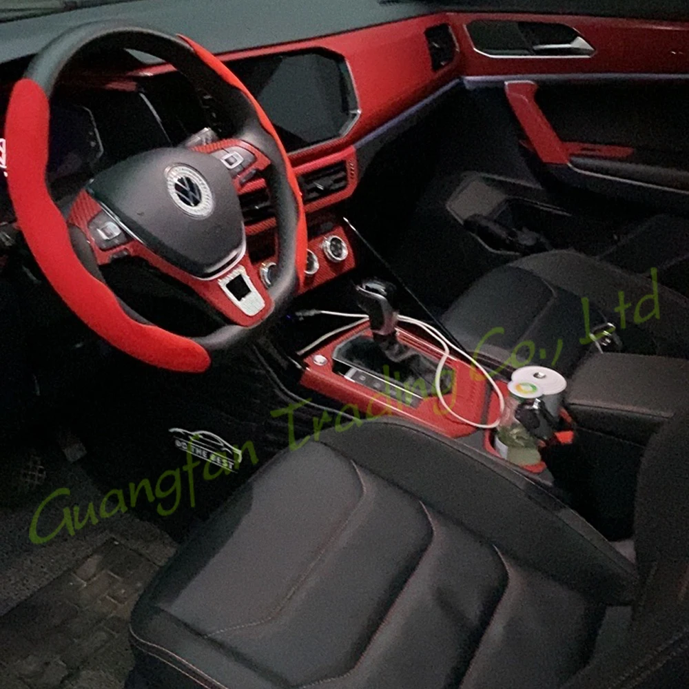 

3D/5D Carbon Fiber Car Interior Center Console Cover Color Change Molding Sticker Decals For Volkswagen VW TAYRON 2019-2021