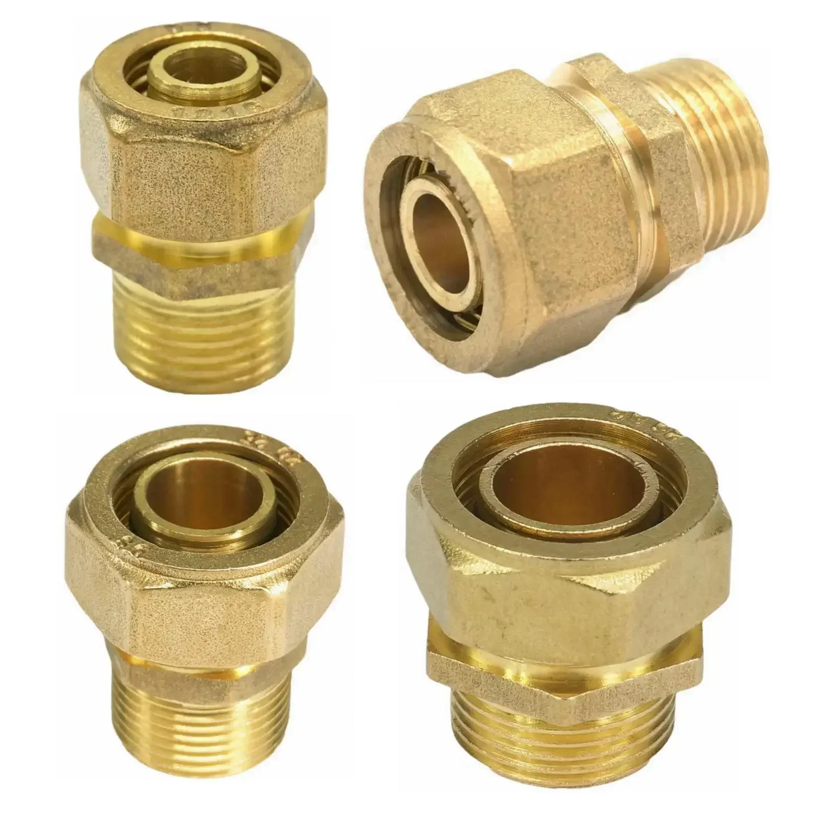 14x18mm IDxOD x 1/2 "BSP Männlichen PEX-AL-PEX Rohr Gerade Messing Compression Rohr Fitting Anschluss Für Boden heizung