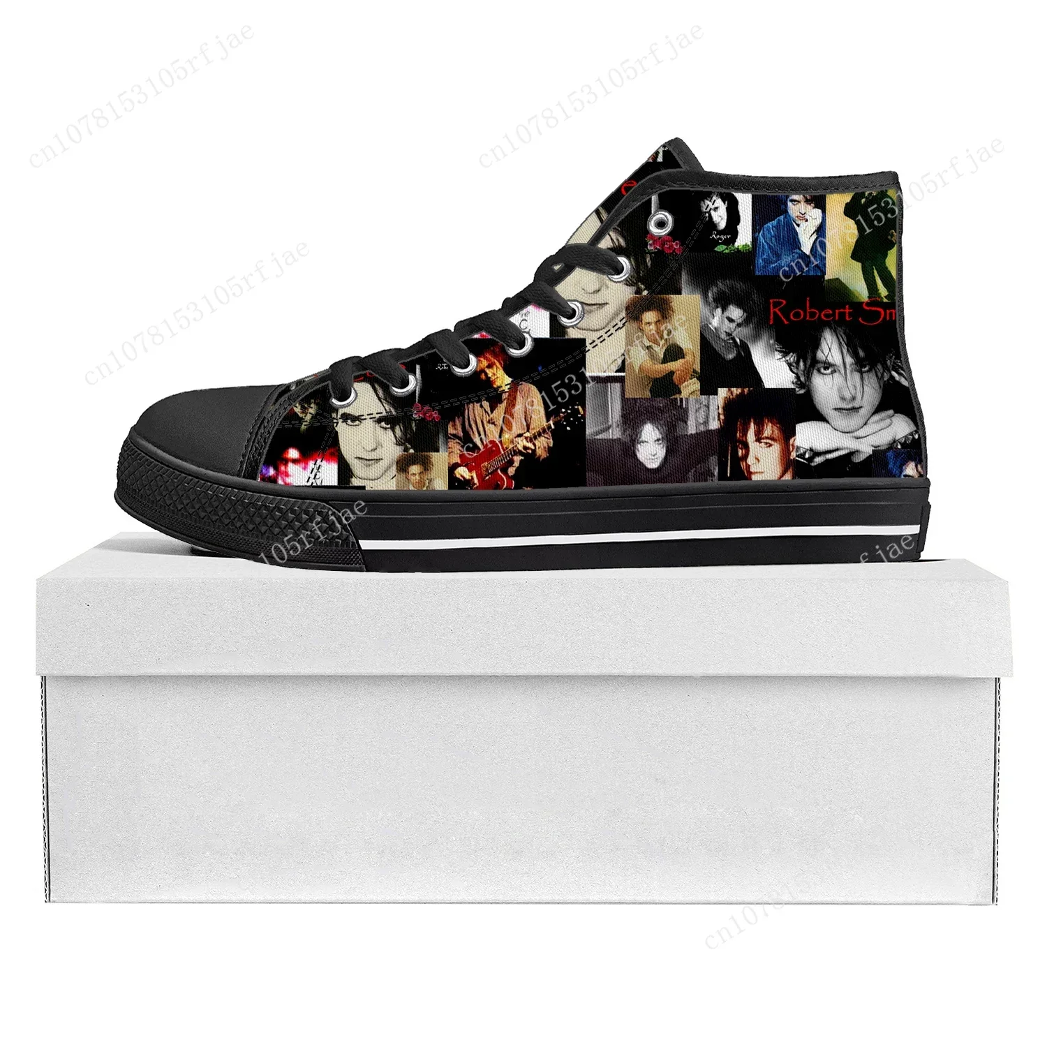 Cure The Robert Smith Rock Band High Top High Quality Sneakers Mens Womens Teenager Canvas Sneaker Couple Shoe Custom Shoe